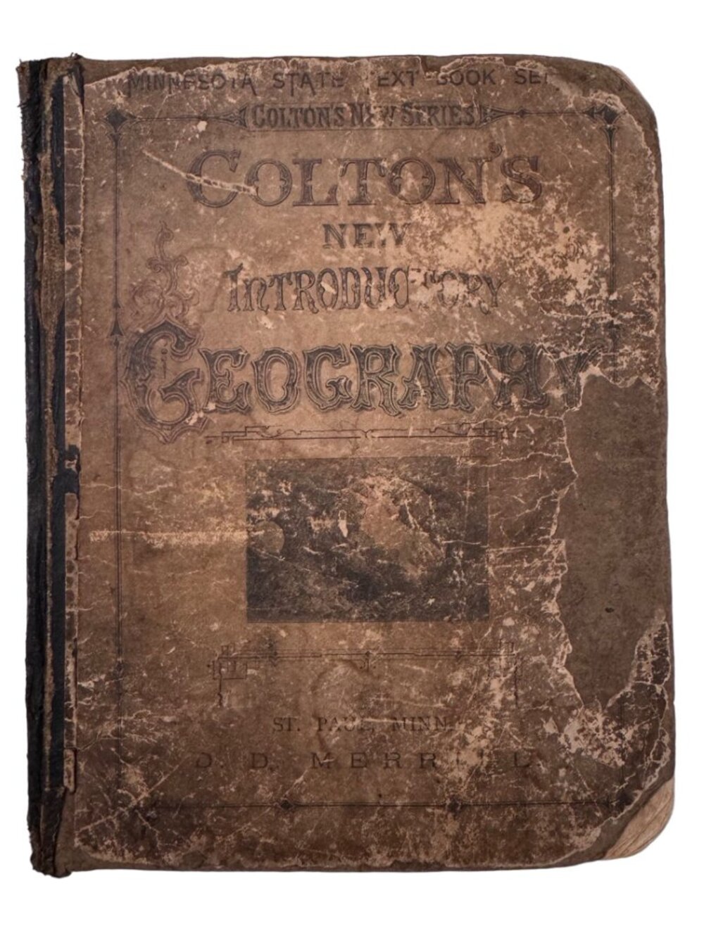 Colton's New Introductory Geography 1875 Hardback Book Read D. D. Merrill Damage - Picture 1 of 16